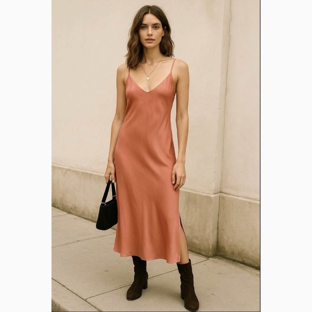 Anine Bing Bay V-Neck Slip Midi Dress